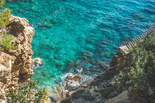 Preview: Way down to lagoon and turquoise sea waters, Turkey