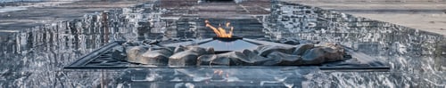 Preview: Eternal flame. Memorial of Glory in park named after 28 Panfilov guardsmen, Almaty, Kazakhstan