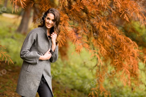 Preview: Pretty young woman in the autumn park