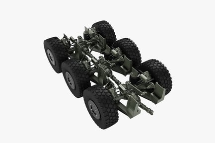 Aperçu: Châssis d'essieu de camion militaire : suspension robuste