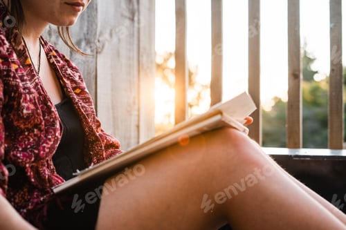 Preview: Girl sitting on the floor looking at a canvas she has just painted