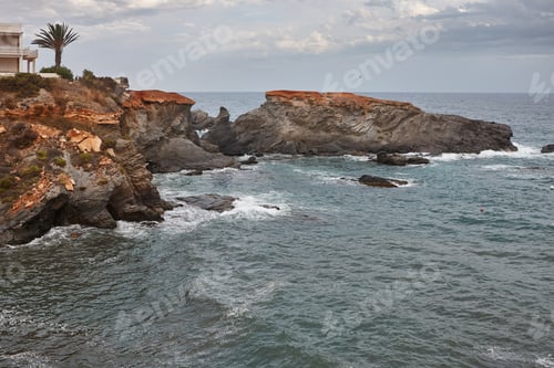 Preview: Mediterranean rocky coastline. Cala Mayor, Cabo de Palos. Murcia, Spain