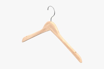 Preview: Wooden Clothes Hanger with Metal Hook