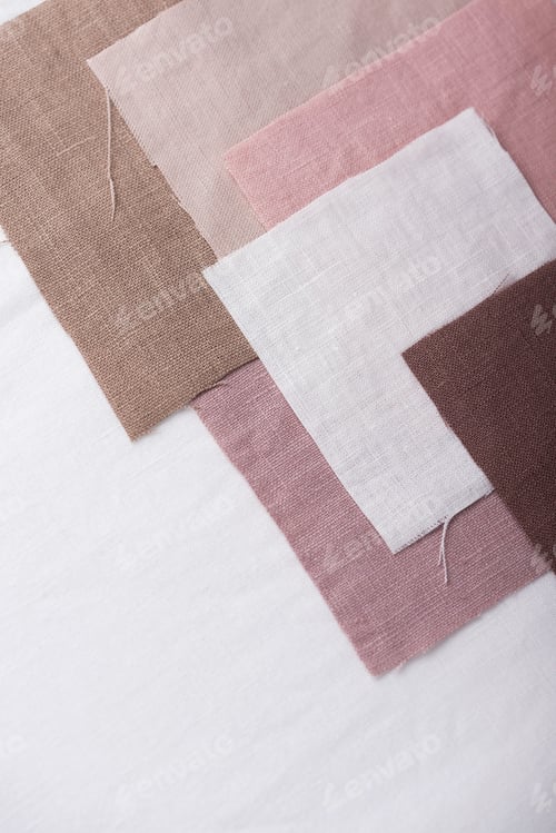 Preview: Linen fabric samples in pastel colors