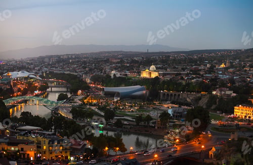 Preview: Night view to Old town of Tbilisi, Georgia
