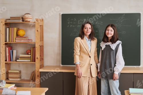 Preview: Portrait of Girl with Teacher in School
