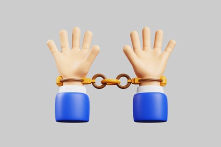 Preview: Cartoon hands with chain shackles