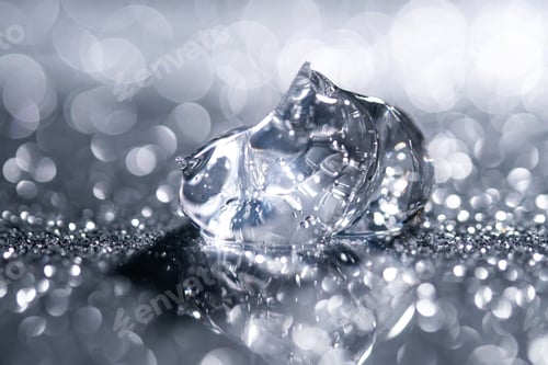 Preview: Transparent hyaluronic gel on a silver shiny background