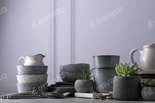 Preview: Craft ceramic plates, bowls and cups