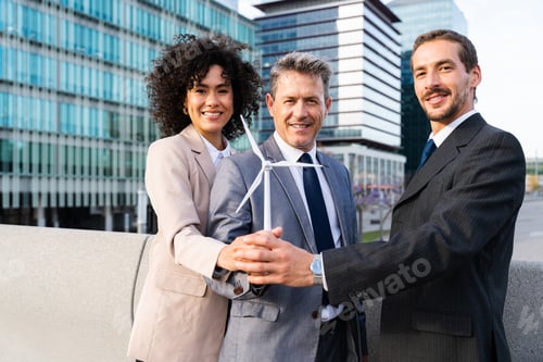 Preview: Business people meeting in a business park