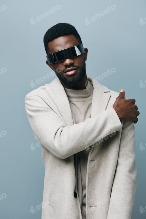 Preview: style man fashion american stylish jacket portrait black american smile model african
