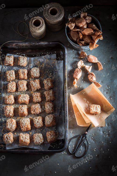 Preview: Delicious and homemade candy made of milk and sesame