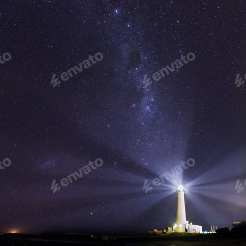 Preview: Lighthouse burning in night