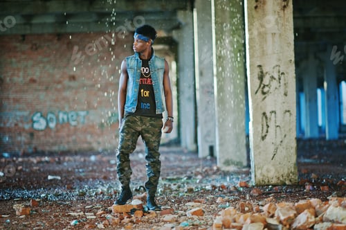 Preview: Black afroamerican man gangsta rap singer