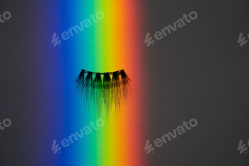 Preview: Fake eye lashes in a vertical rainbow