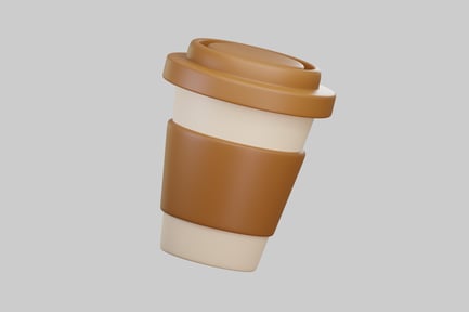 Preview: Coffee cup with lid brown