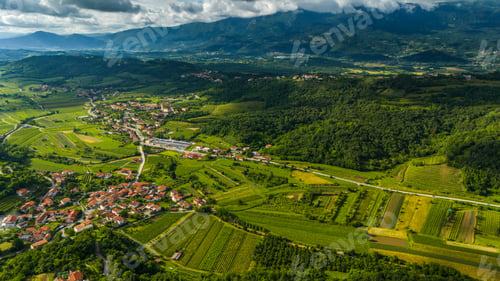 Preview: Summer in Vipava Valley: Green Hills and Vineyards from Above