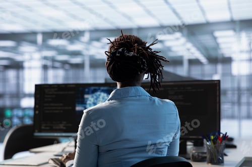 Preview: Programmer working with AI machine learning algorithms