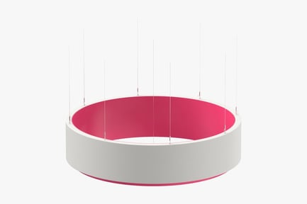 Preview: Circular Hanging Retail Signage - Pink & White