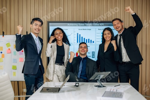 Preview: Diverse team innovates for sales KPIs via collaborative brainstorming to develop business models.