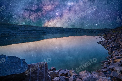 Preview: Small lake surrounded by stone waste from mine work
