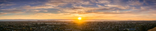 Preview: Expansive sunset panorama of East San Francisco Bay