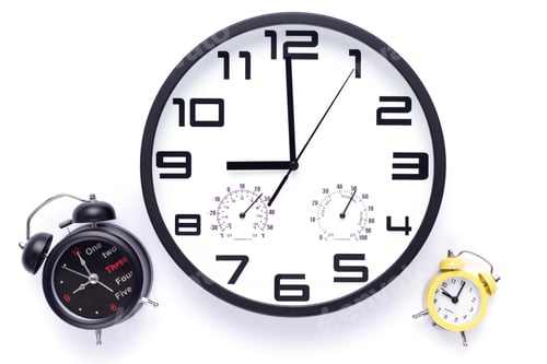Preview: Wall clock isolated at white background. Office alarm clock