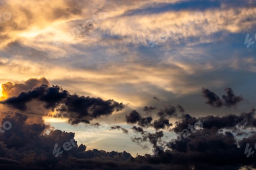Preview: colorful dramatic sky with cloud at sunset.