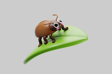 Preview: Cartoon bug on leaf