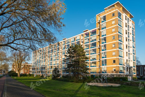 Preview: Residential Splendor Modern Apartment Building in The Hague, Netherlands, during Golden Hour