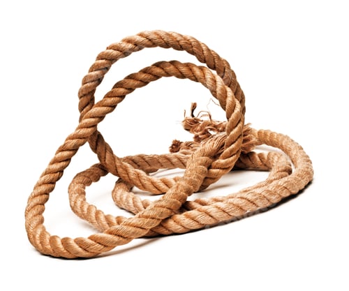 Preview: Coiled Brown Rope on a White Background