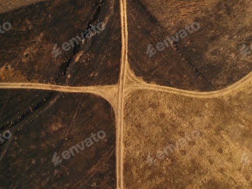 Preview: Scorched earth top view. Photo from a drone