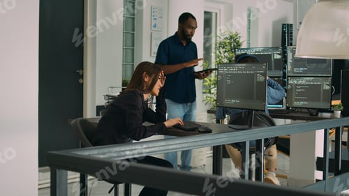 Preview: Software programer feeling stressed about writing code in front of computer