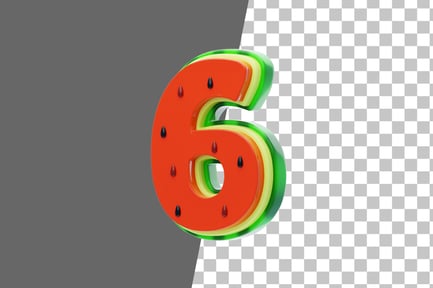 Preview: Watermelon 6 3D Icon
