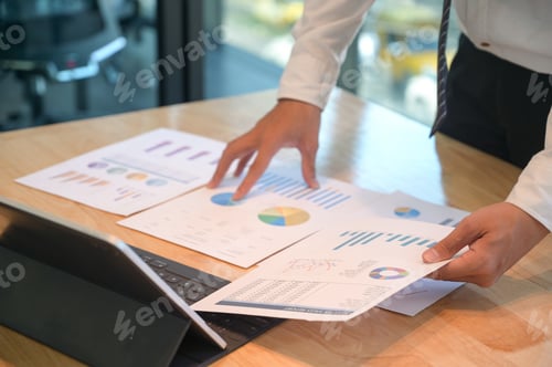 Vista previa: The management is checking the accuracy of the company budget information.