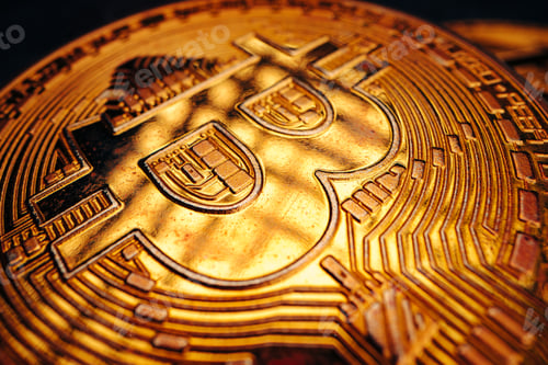 Preview: Close up photo of bitcoin crypto currency