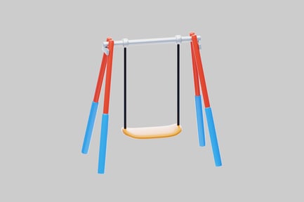 Preview: Colorful kids swing set structure