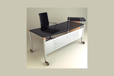Preview: Office desk and chair with perforated design