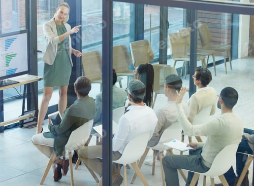 Preview: I want everyone to participate. Shot of a young businesswoman giving a presentation at work.