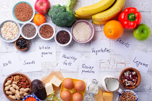 Preview: Ovo-lacto vegetarian healthy diet concept