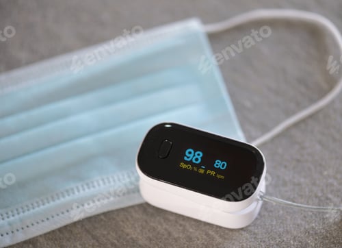 Preview: Selective focus shot of a medical pulse oximeter