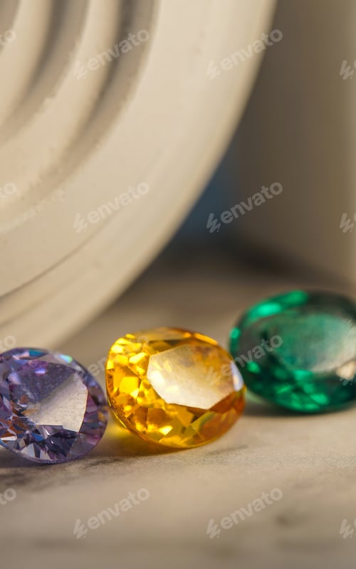 Preview: Natural Sapphire gemstone, Jewel or gems on black shine color, Collection of many different natural