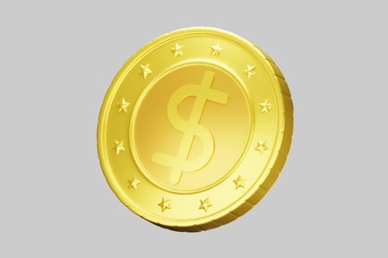 Preview: Dollar coin with star details