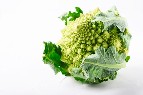Preview: Raw fresh Roman cauliflower on the wooden table