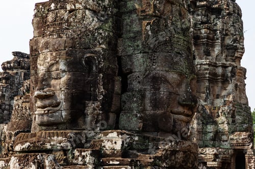 Preview: Ruins of Bayon Temple in Angkor wat in Siem Reap, Cambodia