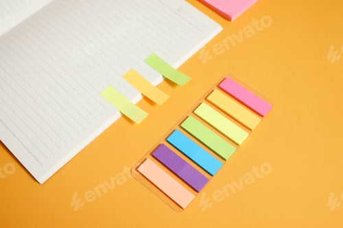 Preview: Colorful Page Marker On Notebook