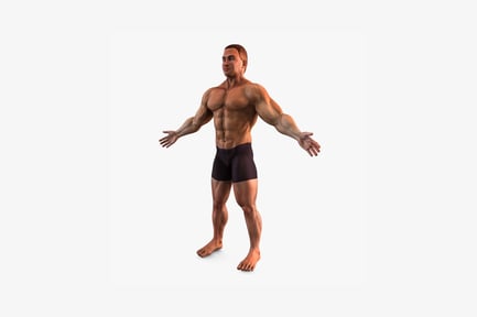 Preview: Muscular male figure with extended arms