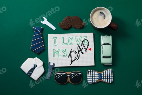 Preview: Happy Father's day, composition for Father's day, top view