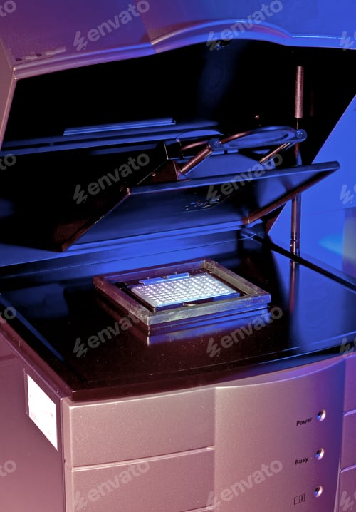 Preview: Sleek modern scanner illuminated in blue