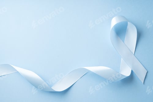 Preview: World diabetes day, cancer concept with ribbon on blue background